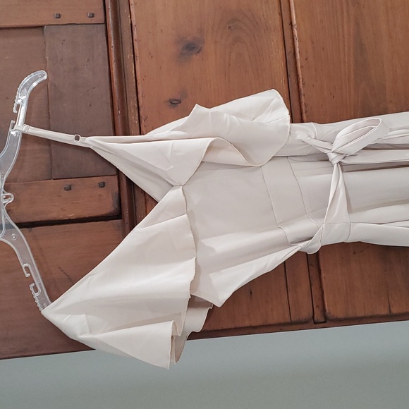 Champagne Cream Wrap Satin Dress - Picture 8 of 9